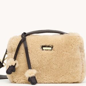 Hammitt Cream Shearling Evan Crossbody Bag